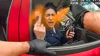 Psycho Karen gets PEPPER SPRAYED During FELONY Arrest