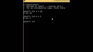 How to add two integer numbers in java using jshell on windows?