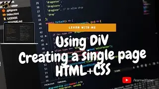 Tutorial 3 | Web Development | Using Div Id Creating a Startup Single Page | HTML+CSS
