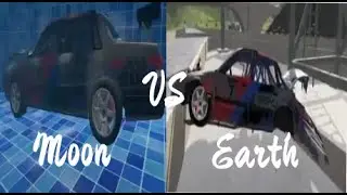Earth vs. Moon Gravity Crashes - BeamNG