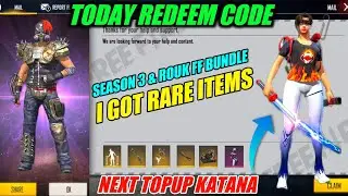 Aj ka redeem code kb ai ga ? I got season 3 Elite pass and rouk ff bundle - Next topup katana