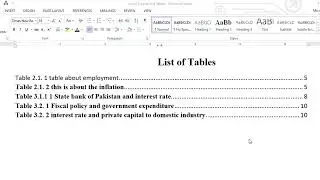 Remove Space in the of List of tables-Delete Space in list of figures