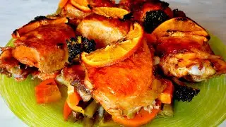 Запеченная Курица с Апельсинами и Овощами в Духовке | Chicken With Orange Segments(ENG/RUS SUB)