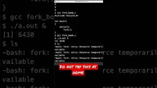 Fork bomb program in C #shorts