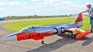 56KG XXXL F-104 STARFIGHTER RC TURBINE JET 1:3 SCALE FLIGHT DEMONSTRATION