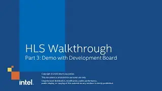 HLS Walkthrough Part 3: Demo with Development Board