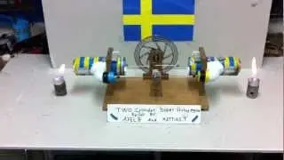 Two cylinder Boxer Stirling engine!