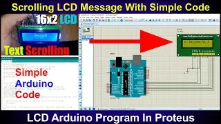 Scrolling LCD Message । Scrolling Text In LCD । LCD Scrolling message With Arduino In Proteus 💻