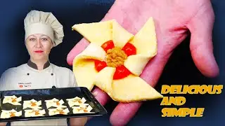 Вертушки с джемом из творожного теста. Delicious pastry with jam made from cheese dough.