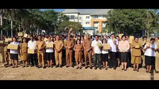 APEL PAGI DAN PENYERAHAN HADIAH LOMBA DALAM RANGKA HUT RI KE 79 LINGKUP DINAS P DAN K PROV. NTT
