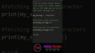 Using Indexes with String In Python #pythontricks #programmingtricks #pythonforbeginners #tip#shorts