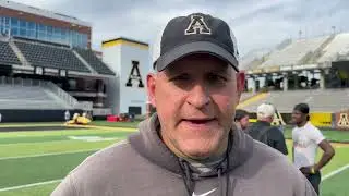 Appalachian State football coach Shawn Clark talks about quarterback Joey Aguilar
