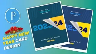 How To Make New Year Poster In Mobile | 2024 | Poster Making | New Year Card Design |