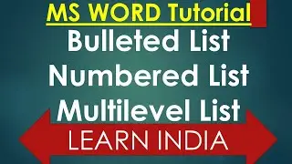 Bulleted list , Numbered list , Multilevel list