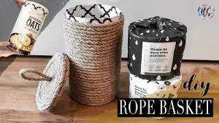 DIY Rope Basket | Easy Cheap Bathroom Decor Ideas | Recycling Crafts | Storage