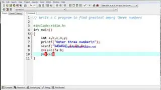 Program in C to Find the Largest Number Among Three Numbers