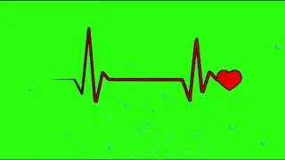 Heart bit animation effect green screen
