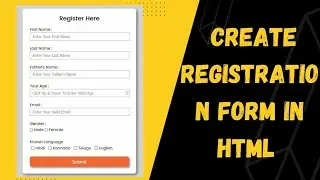 how to create registration form or submit|create registration Form in html and css 