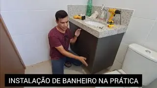 Bathroom cabinet installed in practice