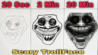 Drawing Troll Face in 20 Sec, 2 Min and 20 Min. Dibujo a trollface en 20 seg. 2 min. 20 min
