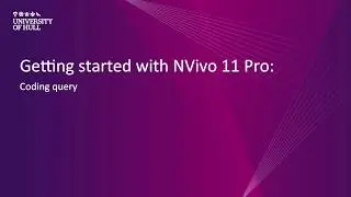 NVivo 11 Pro: Coding query