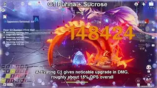 C0 / C1 Furina + Diluc Comparison and Showcase | Genshin Impact