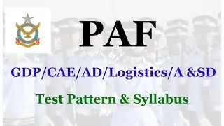 PAF Test Pattern & Syllabus | PAF Initial Test Preparation 2024