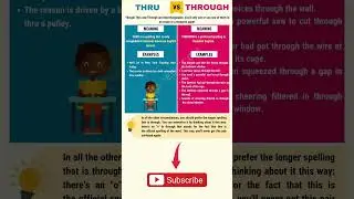 Learn English Vocabulary - Thru vs Through #english #englishvocabulary #vocabulary