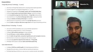 Postgresql dba 4 years experience 