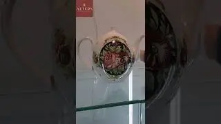 Большой чайник с медальоном под хохлому. СССР, Дмитровский фарфоровый завод, 1970 г #антиквариат