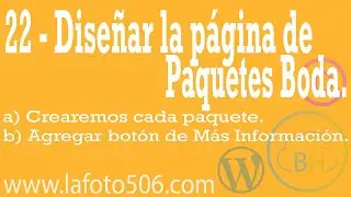 Web Fotográfica 22 - Diseñar y crear página de paquetes para 