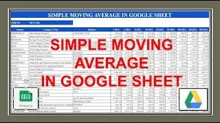How to Calculate Live Simple Moving Average in Google Sheet