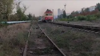 Д1-708-3/798-1, пригородный поезд Кишинёв - Унгены. Отправление со станции Кишинёв