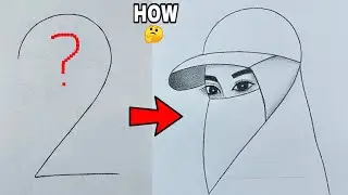 Muslim girl drawing | Girl drawing for beginners | How to draw muslim girl | Girl drawing easy