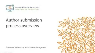 Elsevier: Author submission process overview