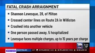 Milton woman arraigned after fatal crash in Williston