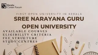 Sree Narayana Guru Open University Kerala| Distance University in Kerala| All Details