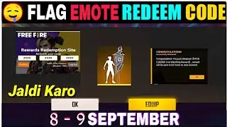 Free Fire Redeem Code Today 8 September | Flag Emote Redeem Code | FF Redeem Code Today