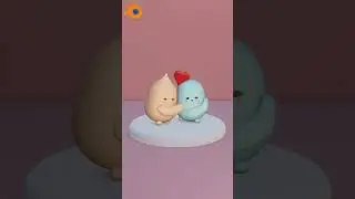 Cute Love Potato's 3D Animation in Blender [ MRQ ] #blender #blender3d #curvetext