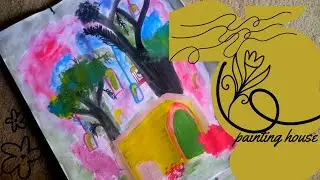 Easy imagination house painting i how to do house paint i acrylic painting