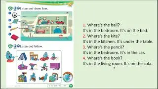 Kid's Box Starter - Unit 5 - My House - 6 - Listen and draw lines.