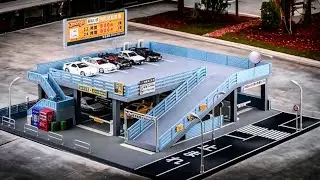 Two Storey Car Park Building 1/64 Diorama Review