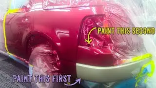 How To Mask And Paint A Two Toned Colored Bumper on The Car