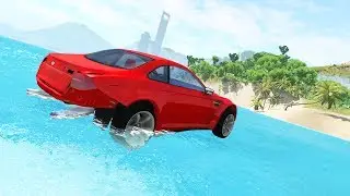 High Speed Water Sliding Crashes #3 - BeamNG.drive