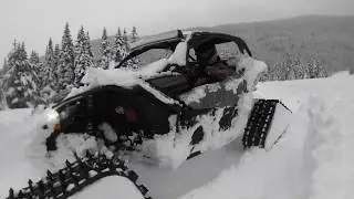 Can am X3 with backcountry tracks in 5+ feet of fresh snow