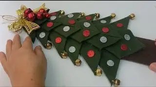 D.I.Y: Árvore de Natal com feltro enfeite de porta ( passo a passo)
