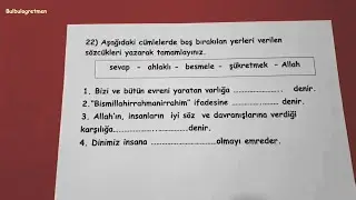 4.sınıf din kültürü 1.dönem 1.değerlendirme soruları @okulcu #4sınıf #dinkültürüveahlakbilgisi