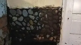 Отделка печи природным камнем .