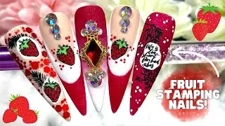 FUN FRUIT STRAWBERRY NAIL ART DESIGN PERFECT FPOR THOSE SUMMER NAILS| NAIL STAMPING| MADAM GLAM
