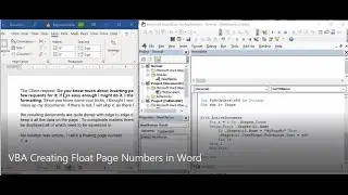 VBA Creating Float Page Numbers in Word